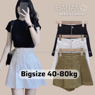 Quần đùi giả váy nữ chất kaki cạp cao lưng thun siêu đẹp thời trang Banamo fashion quần giả váy  699