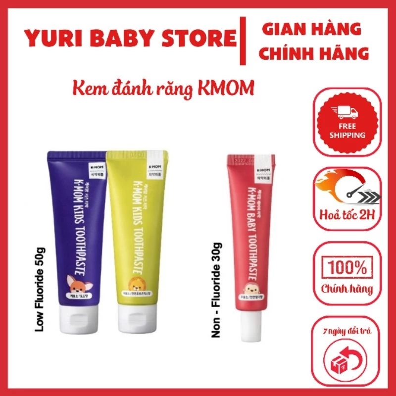 Kem đánh răng KMOM hữu cơ nuốt được cho bé từ 6 tháng an toàn cho bé