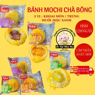 1Kg Bánh mochi chà bông nhân trứng muối/ đậu xanh/ khoai môn l Ăn Vặt Nhà Heo