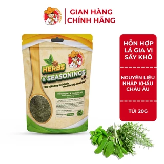 Lá thơm khô hỗ hợp Oregano, Basil, Thyme, Marjoram - Mixed Herbs Orange Chef túi Zip tiện lợi