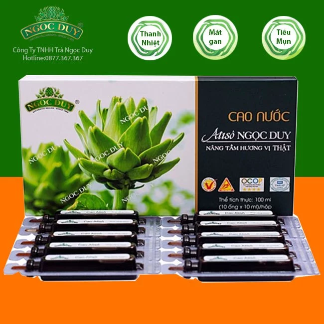 Cao Nước Atiso Ngọc Duy tiện dụng 1 hộp 10 ống Sale 22%