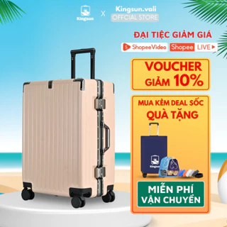 Vali khung nhôm khoá sập Kingsun vali kéo du lịch size 20 cao cấp KS-066 chống rạch móc,chống va đập bảo hành 5 năm