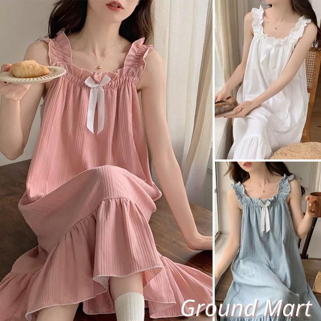 Váy 2 dây bản to dáng dài đuôi cá cho nữ vải thun cotton mềm, có tích hợp đệm ngực size từ 40 đến 75kg