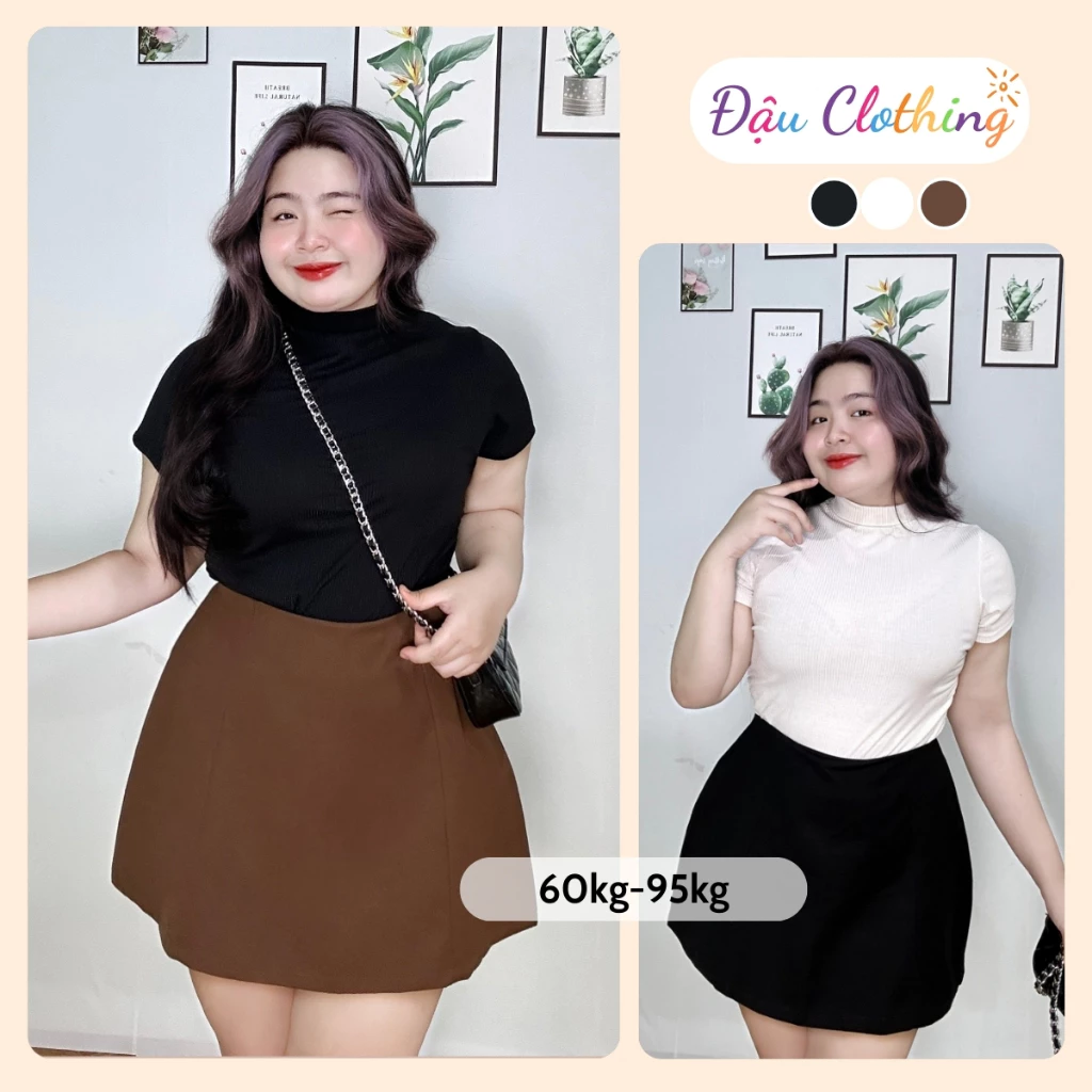 Chân váy chữ A Bigsize chất kaki trơn có lớp lót trong sành điệu cho nàng Chubby CV402