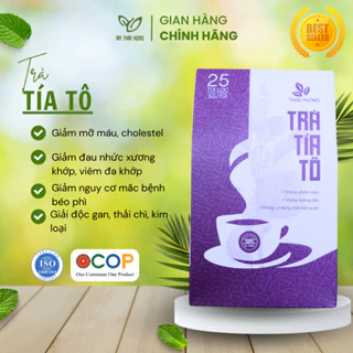 Trà Tía Tô Tự Nhiên AN THÁI HƯNG Hạ acid uric, giảm đau nhức xương khớp, giảm ho, tiêu đờm đẹp da Hộp 25 túi lọc