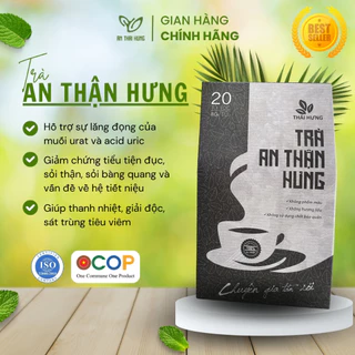 Trà An Thận Hưng 6 Vị Giảm tiểu tiện đục, sỏi thận, sỏi bàng quang, Thanh Nhiệt Giải Đ.ộc, Tiêu viêm Hộp 20 Túi lọc