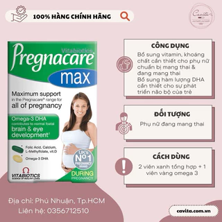 Vitamin tổng hợp mẹ bầu Pregnacare Max 84 viên