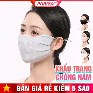 Khẩu Trang Vải HoneyComb Chống Nắng Chống UV Vân Lỗ Vành Cao Chống Nám Gò Má P2528