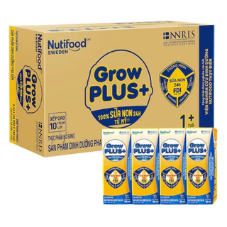 [Date 31/8/2024] Thùng 48 hộp sữa non Growplus + Nutifood vàng 110ml/180ml cho bé từ 1 tuổi