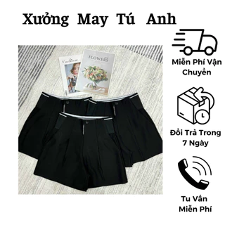 Quần short nữ lưng thun chất vải Umi co giãn CẠP CAO 10CM quần đùi nữ ống rộng cạp chun có túi - Xưởng May Tú Anh