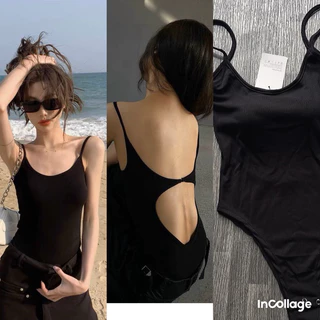 Áo bodysuit, áo kiểu nữ liền thân, áo hai dây hở lưng có mút ngực chất thun co giãn, phong cách gợi cảm, tôn dáng SS07