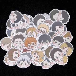 [Haikyu!!] Bộ 48 sticker anime Haikyu!! chibi kích thước 4,5 cm (Ảnh thật tự chụp)