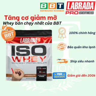 Whey Protein [Nhập từ Mỹ] Sữa bột tăng cơ ISOWHEY 100% Whey isolate 2,2kg chính hãng BBT