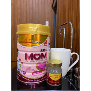 Sữa Bầu Goldlay Beta Mom Lon 900g dinh dưỡng bà bầu chống nghén,ngừa táo bón