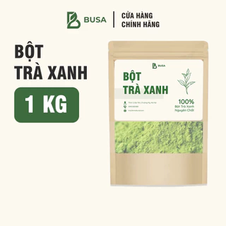 Bột trà xanh 500Gr nguyên chất 100% oganic Mặt nạ trà xanh đắp mặt giúp bóc bã nhờn, ngừa mụn, mờ thâm nám - BUSA