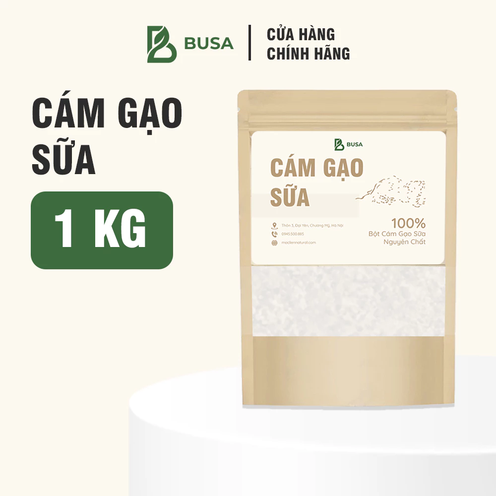 Bột cám gạo sữa nguyên chất hữu cơ [ 500Gr ] trắng da, dưỡng ẩm, mờ thâm sạm - BUSA OFFICIAL