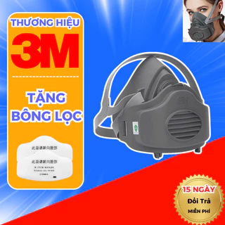 Mặt nạ chống độc 3M 3200, mặt nạ chống bụi mịn, bụi công nghiệp, sử dụng bông lọc chuyên dụng chống bụi, phòng độc