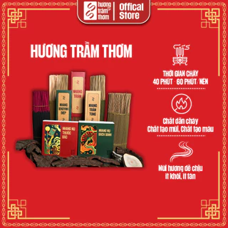 Nhang thơm sạch tinh khiết - 100 nén Hương quế, khuynh diệp, trầm hương, Bài, Thuốc Bắc 30cm, 40cm đuổi muỗi