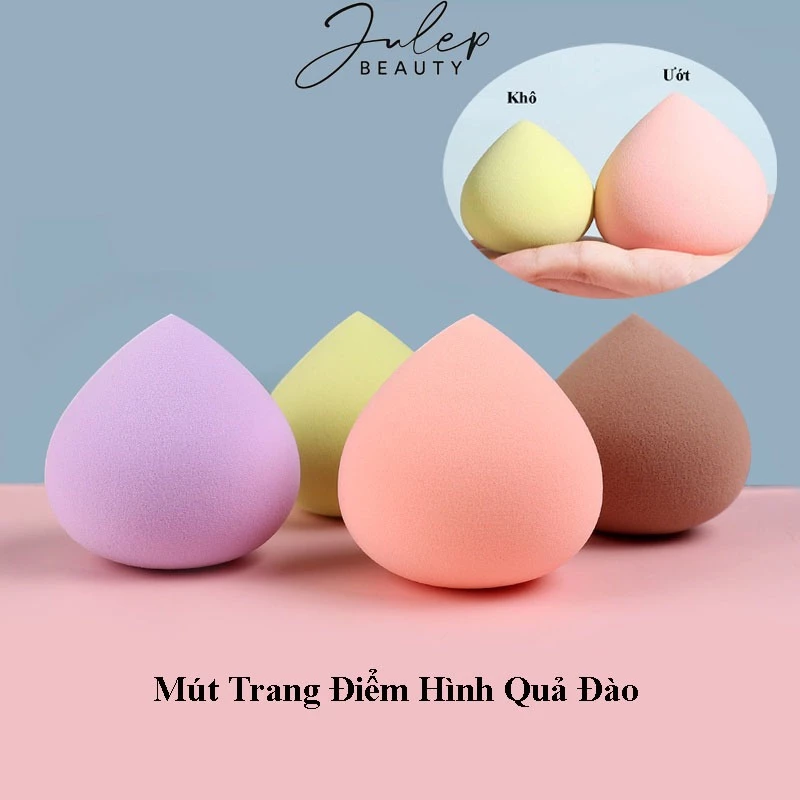 Mút Trang Điểm Hình Quả Đào - Mút Che Khuyết Điểm, Tán Kem Nền,...JULEP BEAUTY