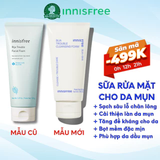 Sữa rửa mặt cho da mụn nhạy cảm từ Bija innisfree Bija Trouble Cleansing Foam 150g sạch lỗ chân lông