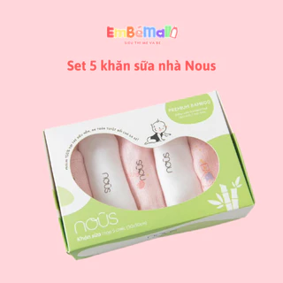 Nous Set 5 Chiếc Khăn Sữa Các Màu Cho Bé ( Size từ 0 tháng- 6 tháng)