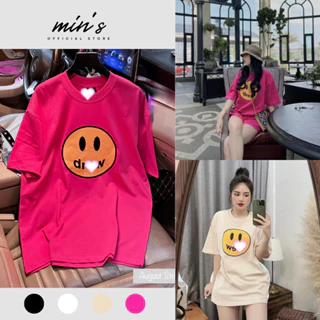 Áo Phông In Hình Mặt Cười Nam Nữ Form Rộng Tay Lỡ, Áo Thun Local Brand Unisex Vải Cotton Thoáng Mát