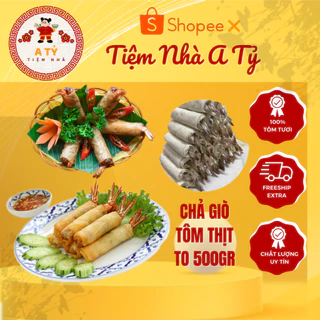 Chả giò tôm thịt, chả giò ăn liền hộp 20 cuốn siêu TO 500gr - Tiệm Nhà A Tỷ