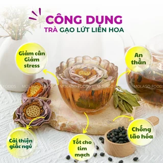 Trà thảo mộc Gạo Lứt Liên Hoa, Molago Food trà giảm cân cấp tốc, bổ não an thần cải thiện giấc ngủ, dưỡng da