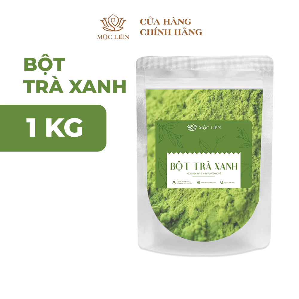 Bột trà xanh [500Gr] nguyên chất Mặt nạ trà xanh đắp mặt giúp bóc bã nhờn, ngừa mụn, mờ thâm nám - MỘC LIÊN