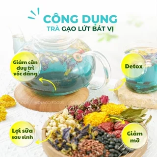 Trà thảo mộc gạo lứt bát vị MOLAGO FOODS giảm cân đẹp da detox lợi sữa sau sinh giảm mỡ thừa