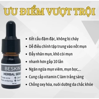 Tinh Chất Chấm Mụn Beskin Herbal Serum,Sạch Mụn,Mờ Thâm Giúp Làm Đều Màu Da 5 ml