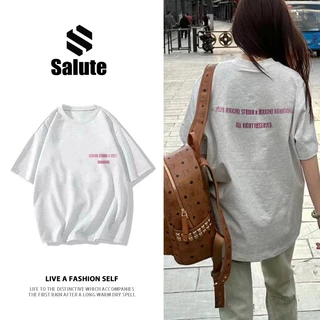 Áo phông form rộng nữ local brand Salute mùa hè  bigsize 100% cotton fashion xám tiêu áo thun unisex Y0926