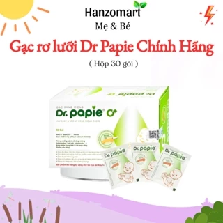 Gạc Rơ Lưỡi Dr Papie Vệ Sinh Răng Miệng Cho Bé Từ Sơ Sinh , Hộp 30 gói. hanzomart