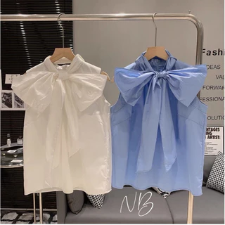 Áo Sơ Mi Thô BBD Nơ Ngực NB • Melanie Boutique