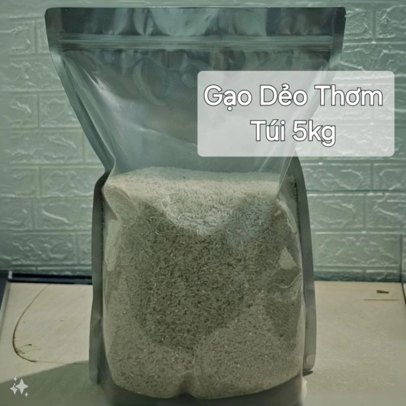 Gạo thơm dẻo Đất Thép Củ Chi 1 túi 5kg gạo