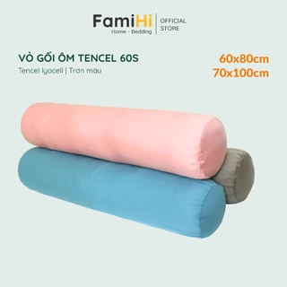 Vỏ gối ôm Lụa Tencel 60s 35x100 70x100cm FamiHi Home Bedding cao cấp trơn màu, bao áo gối ôm có dây khóa kéo tiện lợi.