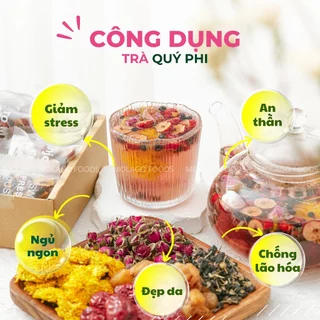 Trà thảo mộc MOLAGO FOODS Quý Phi giảm stress an thần ngủ ngon chống lão hoá làm đẹp da dưỡng nhan