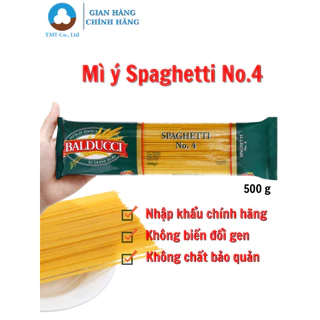 Mì ý spaghetti No.4 Balducci 500g, Mỳ Ý dạng sợi tròn, không biến đổi gen