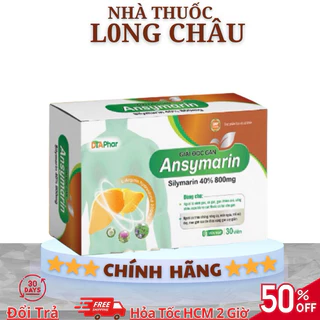 Viên uống thanh nhiệt mát gan Ansymarin DTA, giải độc gan, hạ men gan, giảm mân ngứa mề đay nóng trong người hộp 30 viên