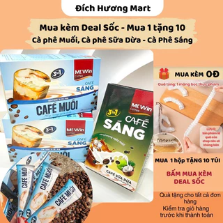 Cafe SÁNG - Cà phê Muối hoà tan 3in1 năng lượng cho ngày mới hộp 200 (10 gói x 20g)