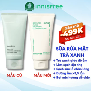 Sữa rửa mặt làm sạch dịu nhẹ trà xanh innisfree Green Tea Amino Hydrating Cleansing Foam 150g