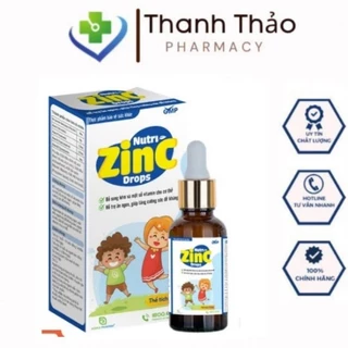 Kẽm nhỏ giọt Nutri ZinC Drop – Bổ sung Kẽm, Vitamin C hỗ trợ ăn ngon, tăng cường sức đề kháng