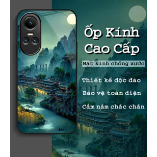 Ốp Lưng OPPO RENO 10 5G, RENO 10 PRO 5G Mặt kính sáng bóng, cao cấp Họa tiết phong cảnh