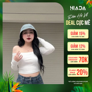 Áo thun nữ gân đũa trễ vai Hiada 06