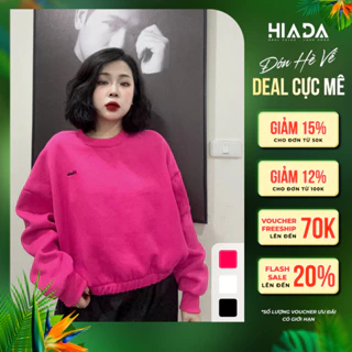 Áo Sweater Nữ HIADA Form Boxy Nỉ Mềm Mịn