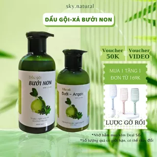 Combo dầu gội bưởi thảo dược kích mọc tóc dưỡng mọc tóc , dầu xả bưởi phục hồi tóc hữu cơ