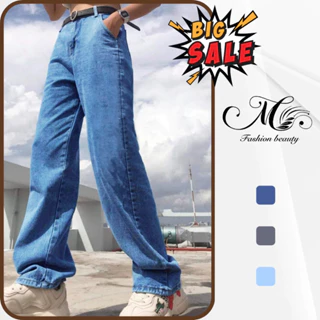 Quần Baggy Jeans Nữ Ống Rộng Lưng Cao Túi Xéo Dáng Suông (có lưng chun phía sau linh động eo)