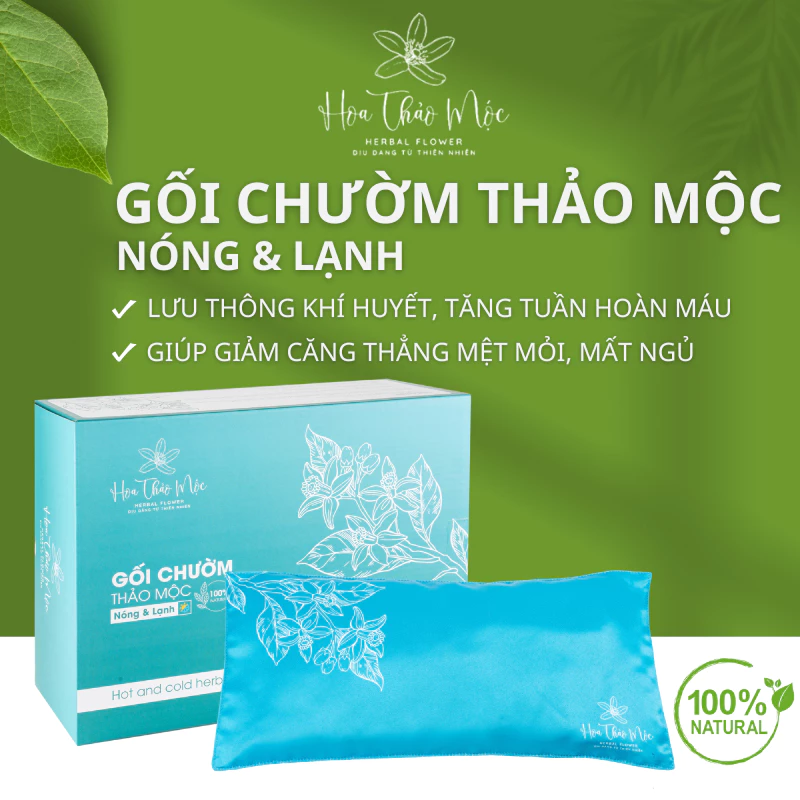 Gối Chườm Thảo Dược Chườm Nóng Lạnh Đa Năng Giúp Lưu Thông Khí Huyết, Tăng Tuần Hoàn Máu, Giảm Nhức Mỏi, Thư Giãn Cơ Thể