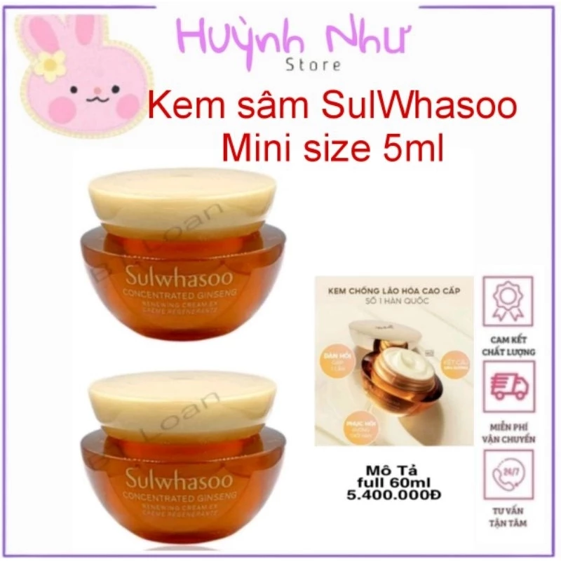 Kem tái tạo da nhân sâm SulWhasoo chiết xuất từ nhân sâm cô đặc, chống lão hóa, căng bóng da. Mini Size 5ml