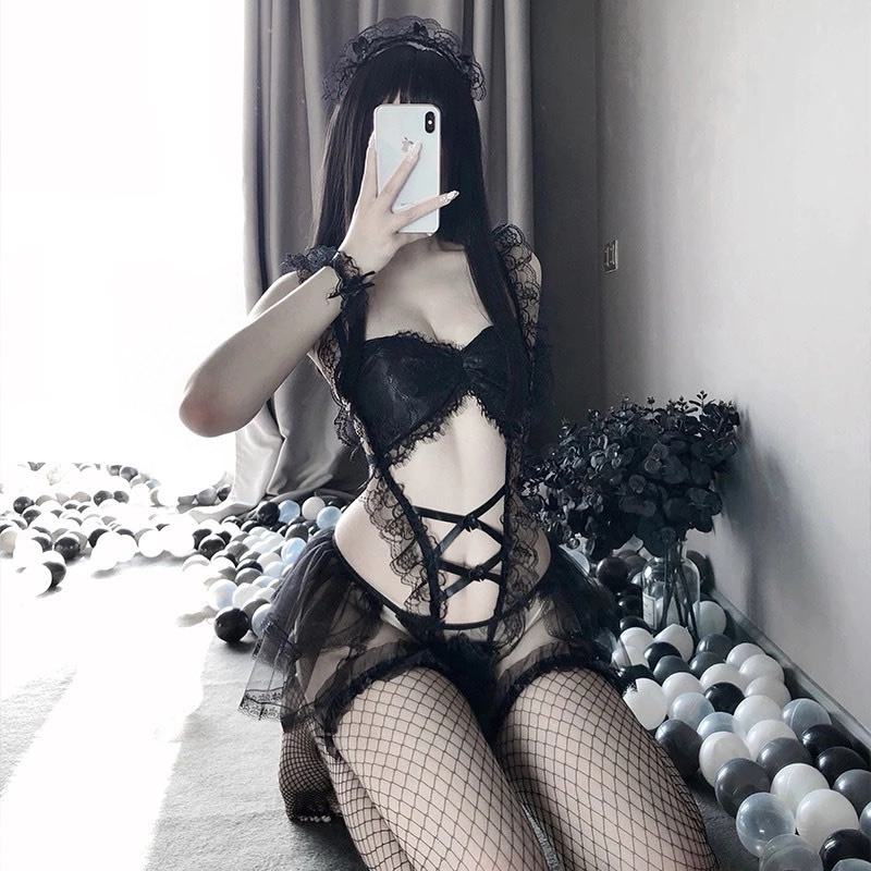 Bộ cosplay ren cô hầu gái sexy ( không kèm tất)